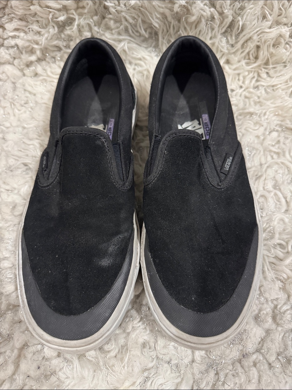 Vans Black Suede Slip-On Loafers